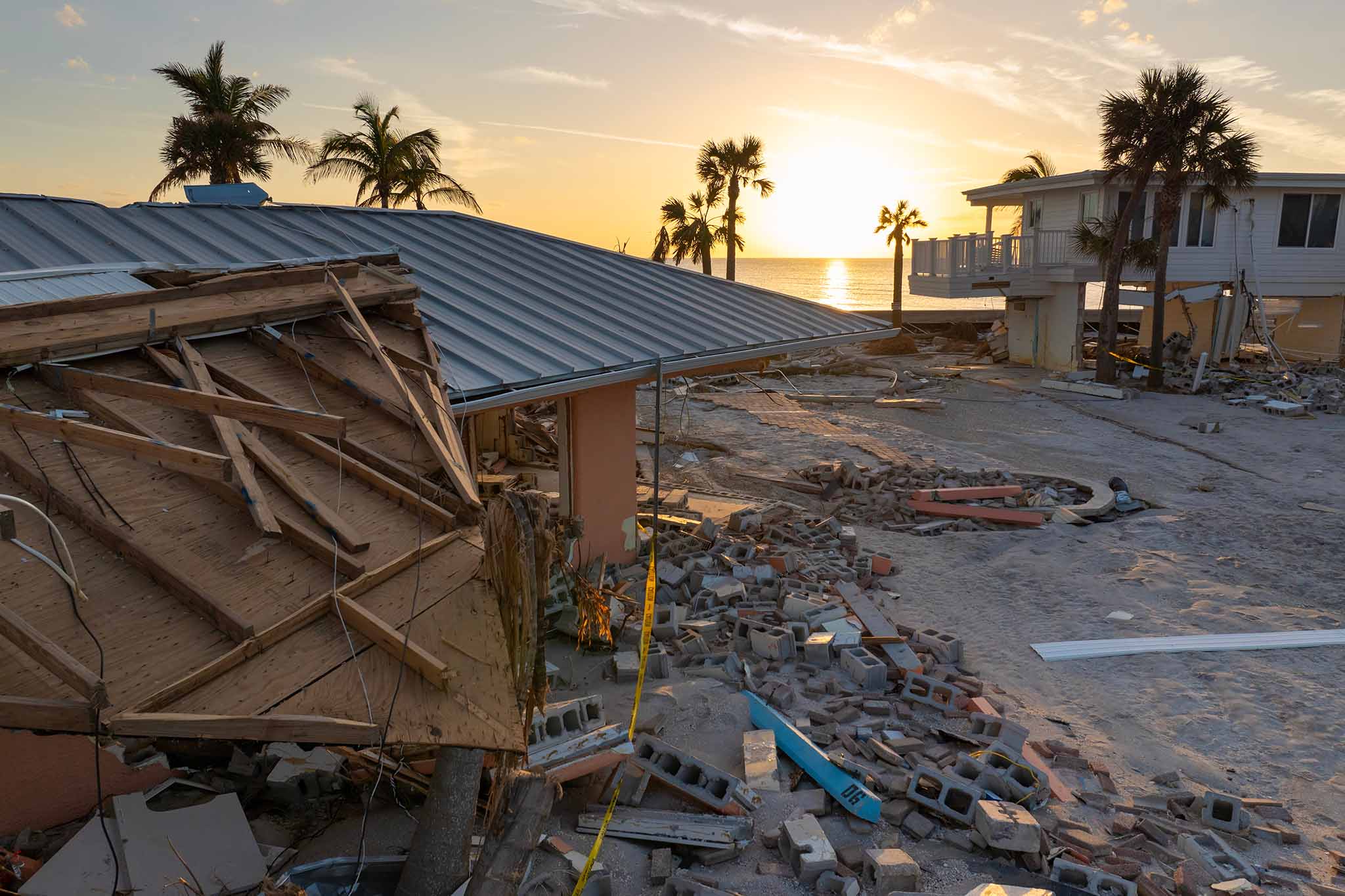earthquake damage coastal home